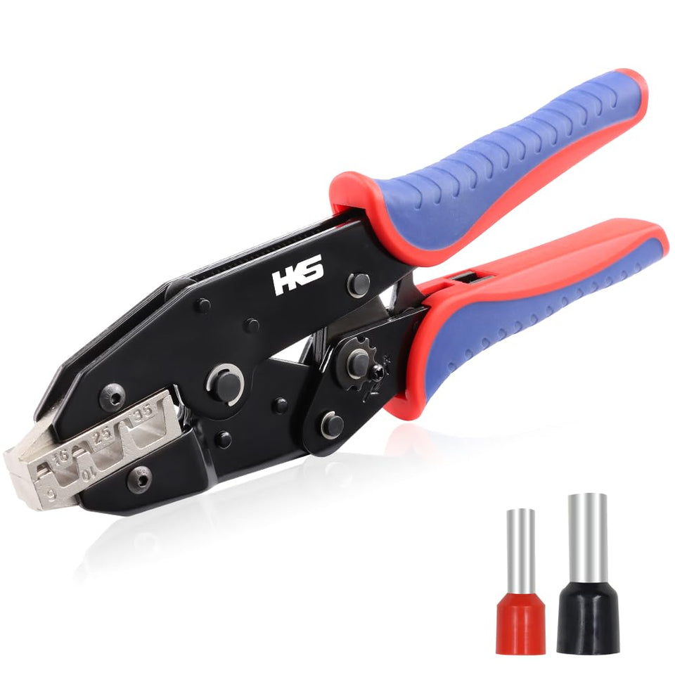 HKS crimping tool jaw with ratchet mechanism for sleeves ferrule crimps