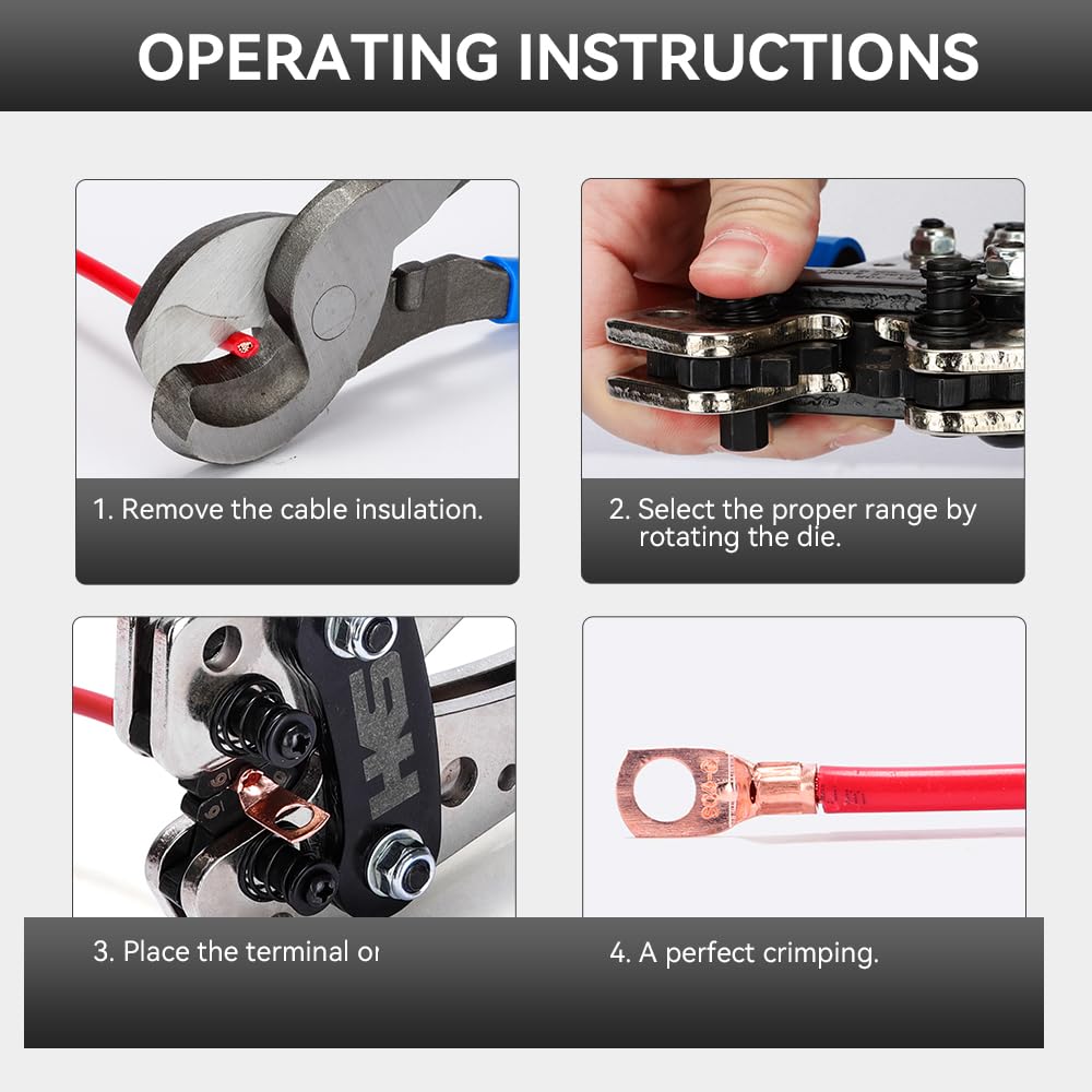 HKS EDM-precision jaw ensures durable, precise crimps on heavy gauge cables.