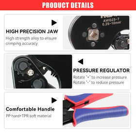 HKS square crimping supports 23-7 AWG for versatile wiring tasks