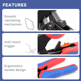 Lightweight HKS crimping tool with ergonomic design for easy handling