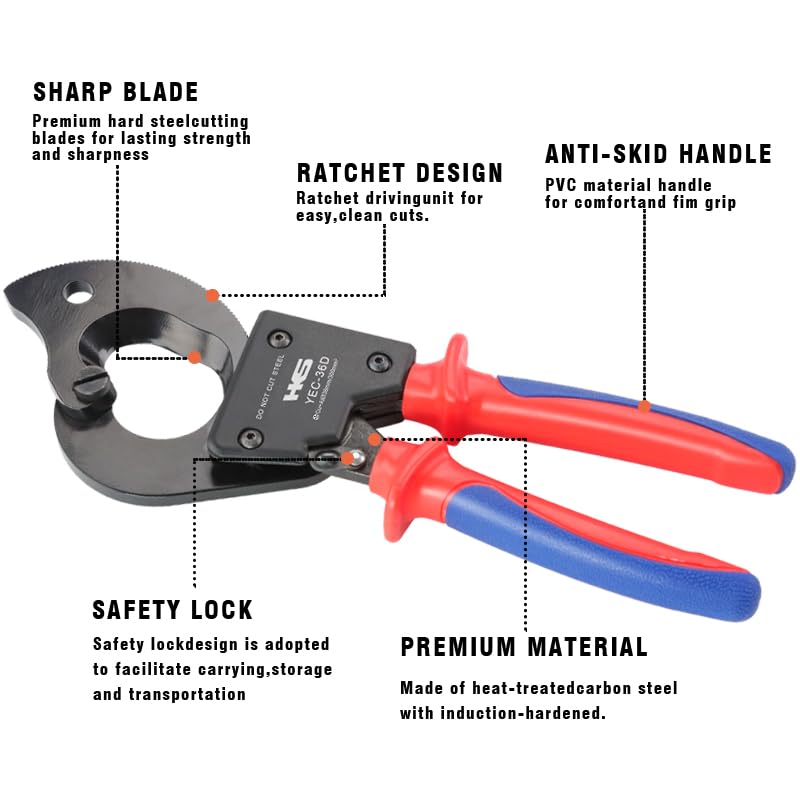 HKS Ratchet Cable Cutter blade close-up showing sharp, durable edge.