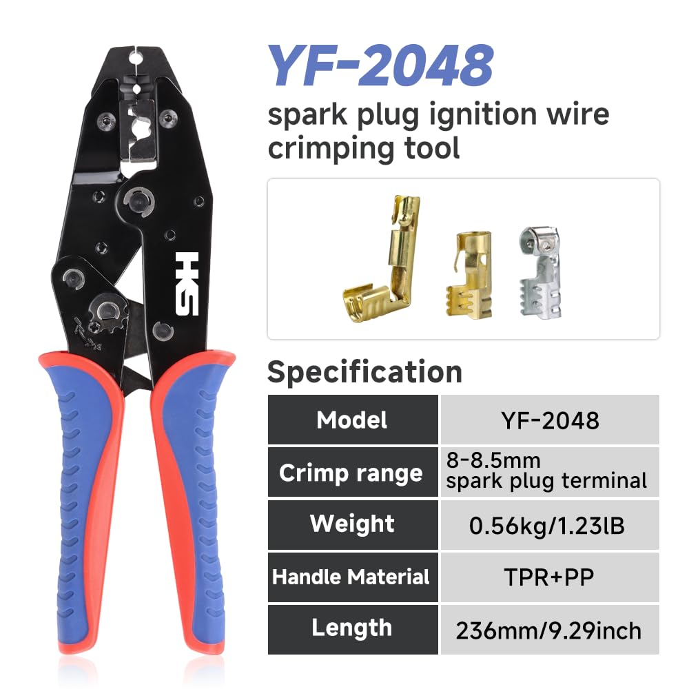 HKS Spark Plug Crimping Kit in ratcheting action provides precise terminal crimps