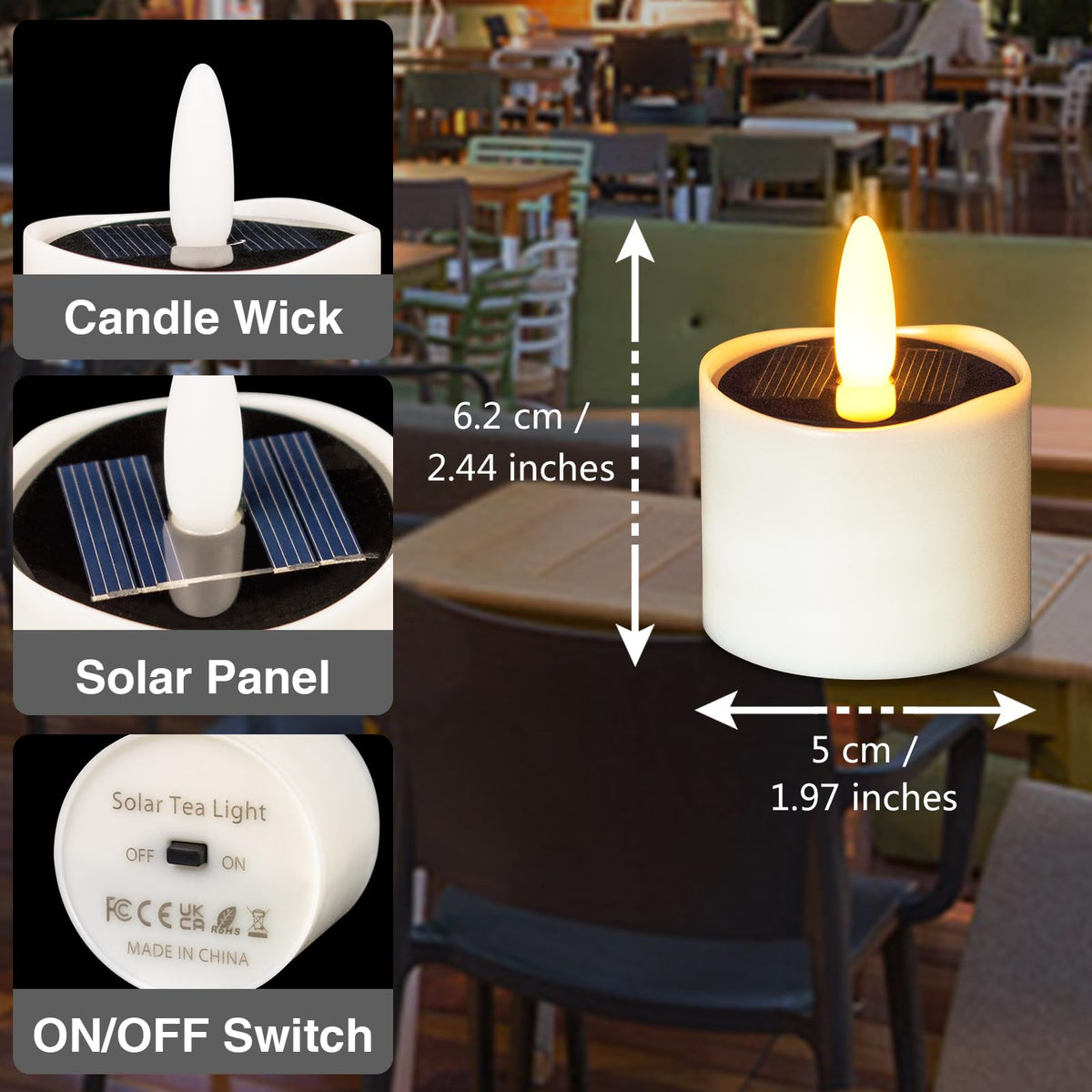 HL Solar Tea Lights durable ABS construction withstands weather