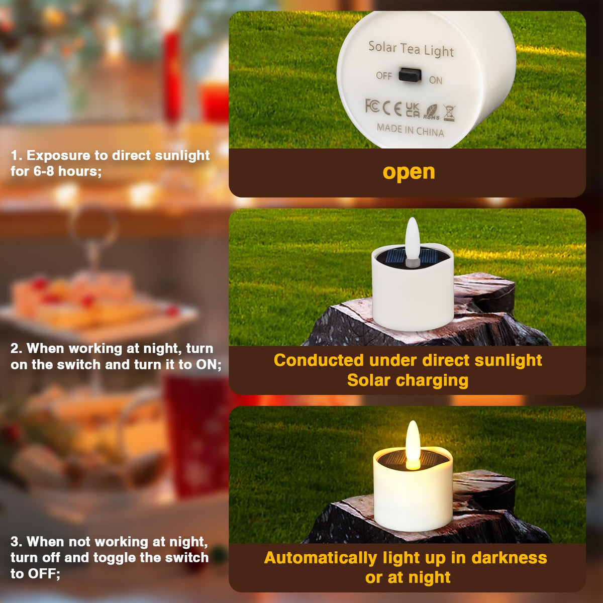 HL Solar Tea Lights garden patio pathway lighting for walkways
