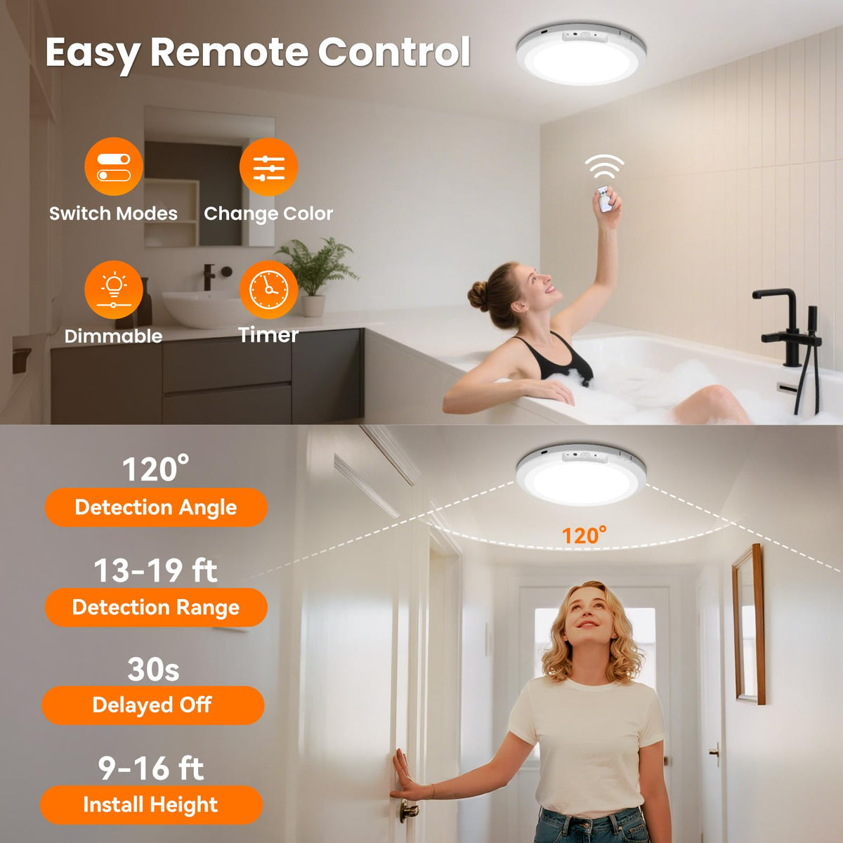 HLCZLUZ day mode motion-sensor in a corridor