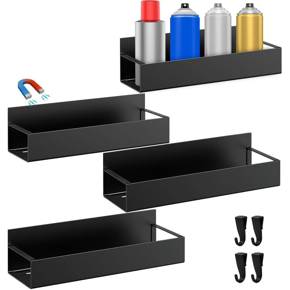 Hlimior magnetic spray can holder mounted on wall close-up for easy access