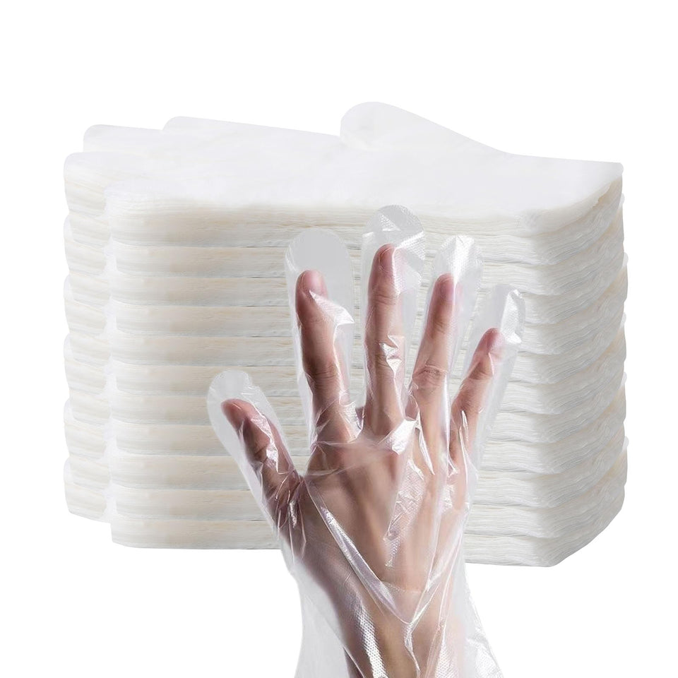 HLIN 6000 gloves pack, transparent disposable protection for food prep.