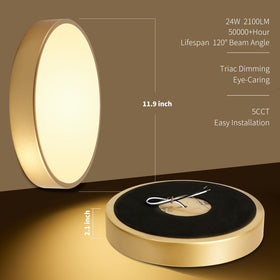 HLinghtnet 12 inch ceiling light with adjustable color temperature for mood control