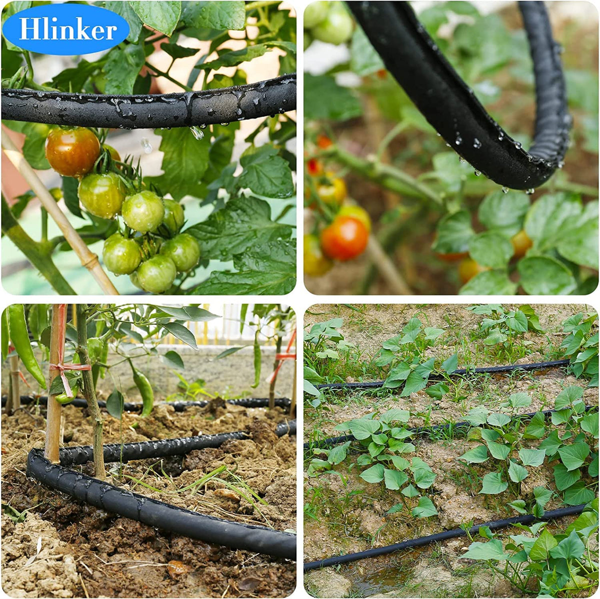 Hlinker water-saving soaker hose promotes direct root watering