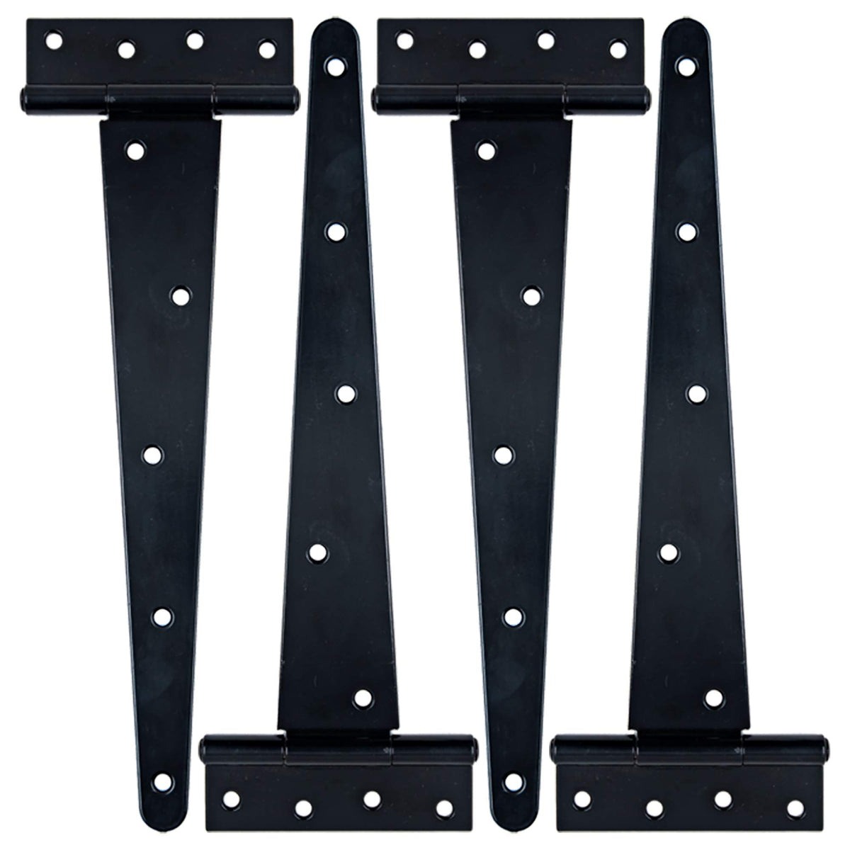 HLMOptimo 12-inch front view T hinge in black for outdoor gates