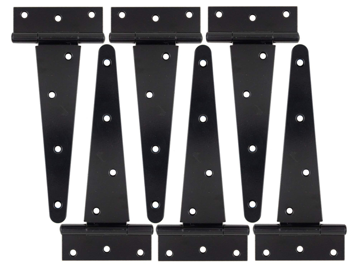 HLMOptimo heavy-duty T-hinge 8-inch closeup showing rustproof finish and smooth operation.