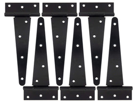 HLMOptimo heavy-duty T-hinge 8-inch closeup showing rustproof finish and smooth operation.