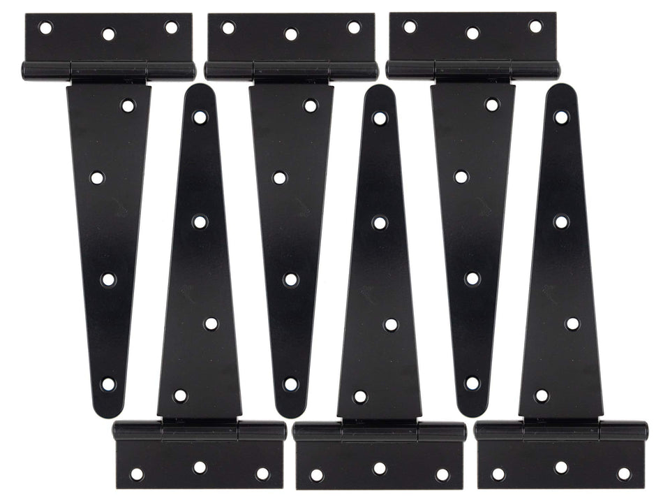 HLMOptimo heavy-duty T-hinge 8-inch closeup showing rustproof finish and smooth operation.