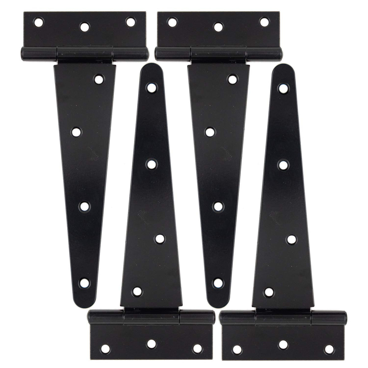 HLMOptimo heavy-duty T hinge front view with rugged black powder coat for durability