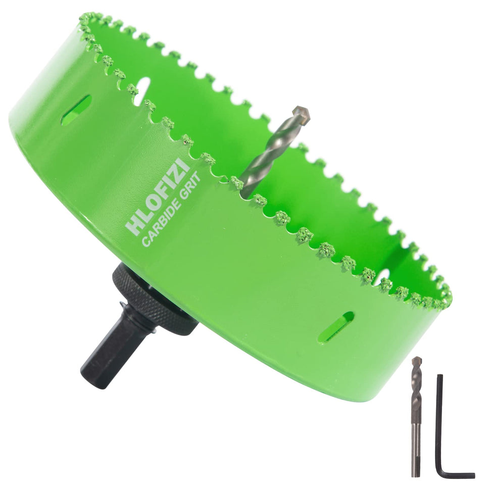 HLOFIZI 6-1/8 inch carbide grit hole saw for recessed lights delivers fast, clean cuts.