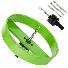 HLOFIZI 6-inch carbide hole saw for recessed lights delivers clean plaster cuts.