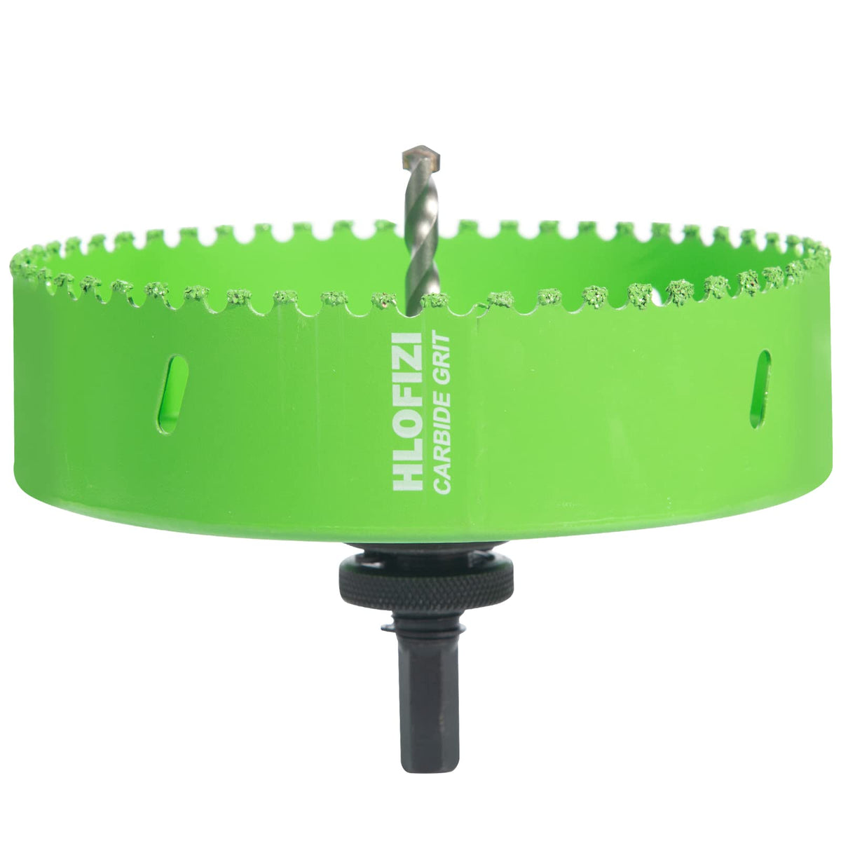 HLOFIZI hole saw arbor fits 1/2 inch chucks for quick setup.