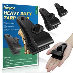 HLOGREE tarp clip demonstrates heavy-duty grip for secure tarps