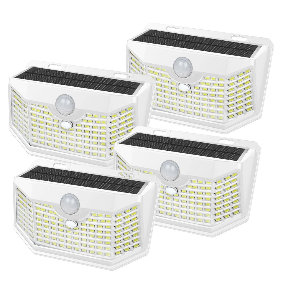 HMCITY 120 LED solar lights on wall for bright night entry