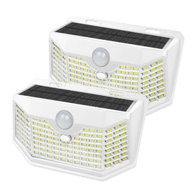 HMCITY 120 LED solar light front view with motion sensor for outdoor safety