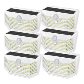 HMCITY 120 LED solar wall light with motion sensor lighting outdoor pathways