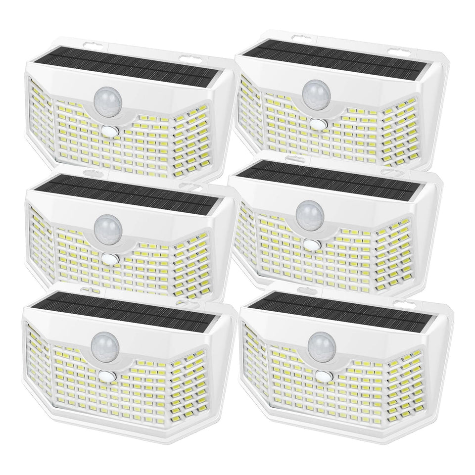 HMCITY 120 LED solar wall light with motion sensor lighting outdoor pathways