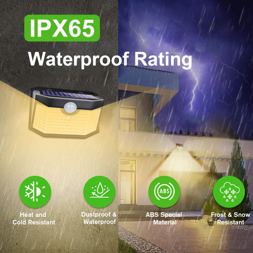 HMCITY 120 LED solar lights pack of 6 for comprehensive outdoor coverage