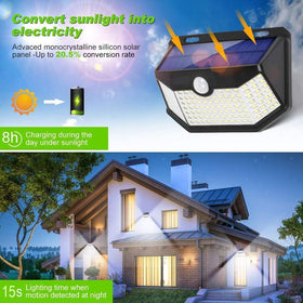 HMCITY solar lights motion sensor mode activates on approach, guiding entryways
