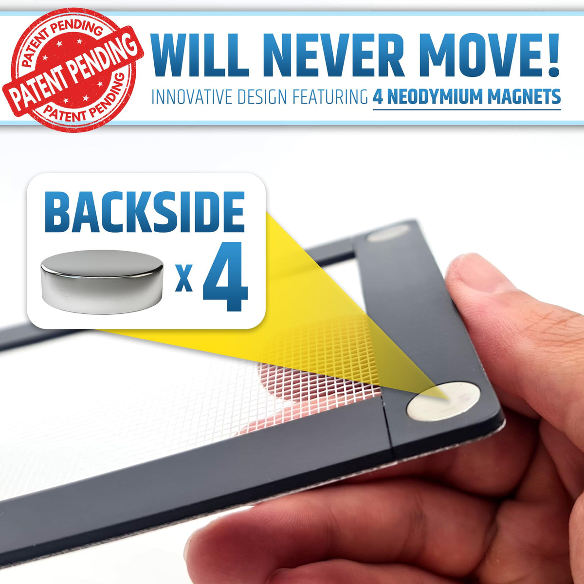 HMmagnets breathable mesh allows airflow while blocking bugs and dust.