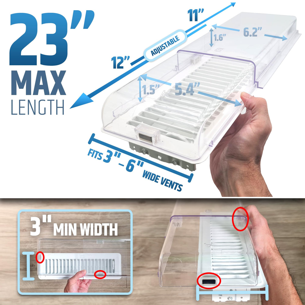 HMmagnets vent extender withstands heat up to 266°F for hot air