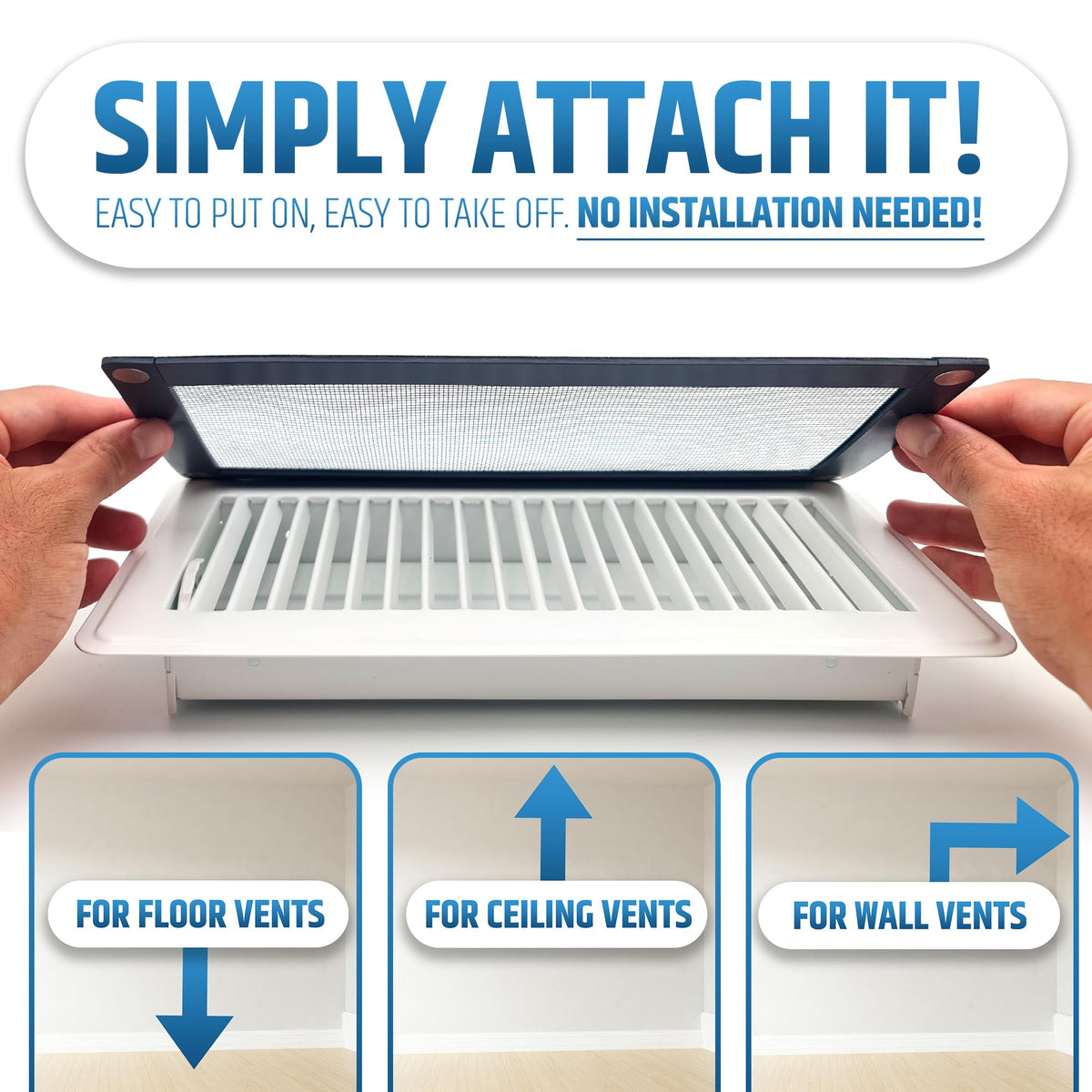 HMmagnets simple no-installation design makes vent screens reusable.