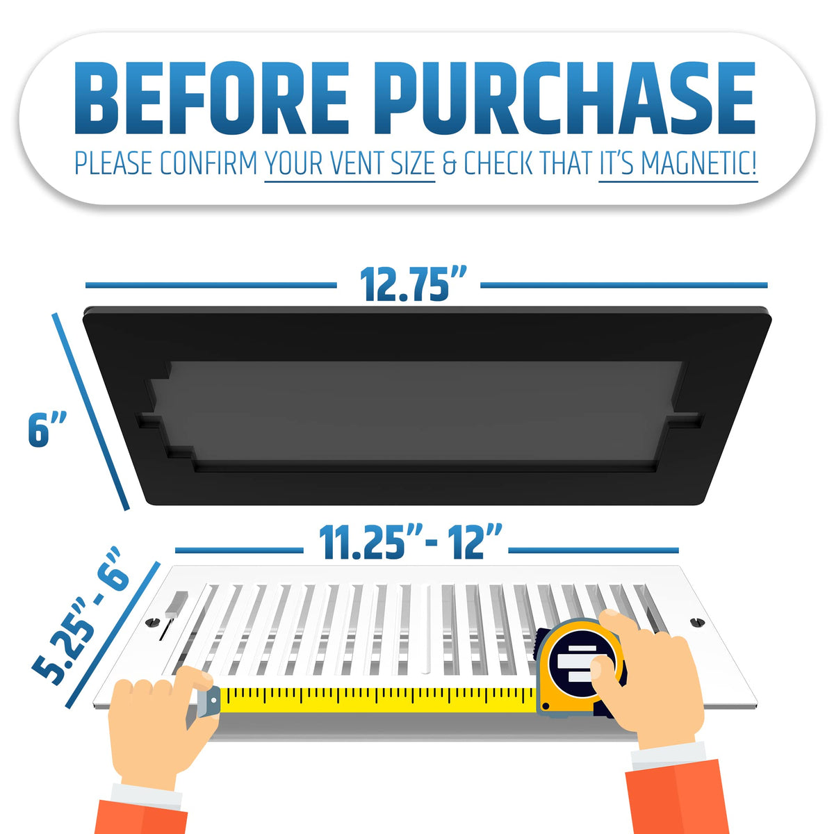 HMmagnets vent cover with hidden pocket design reduces vibration and noise.