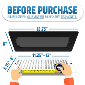 HMmagnets vent cover with hidden pocket design reduces vibration and noise.