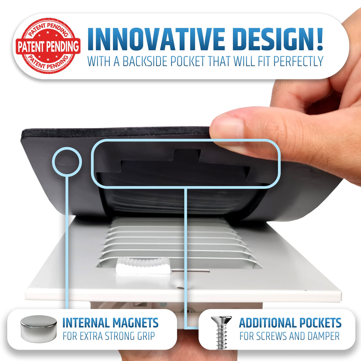 HMmagnets 5.25–6 inch width vent cover blocks drafts in rooms.