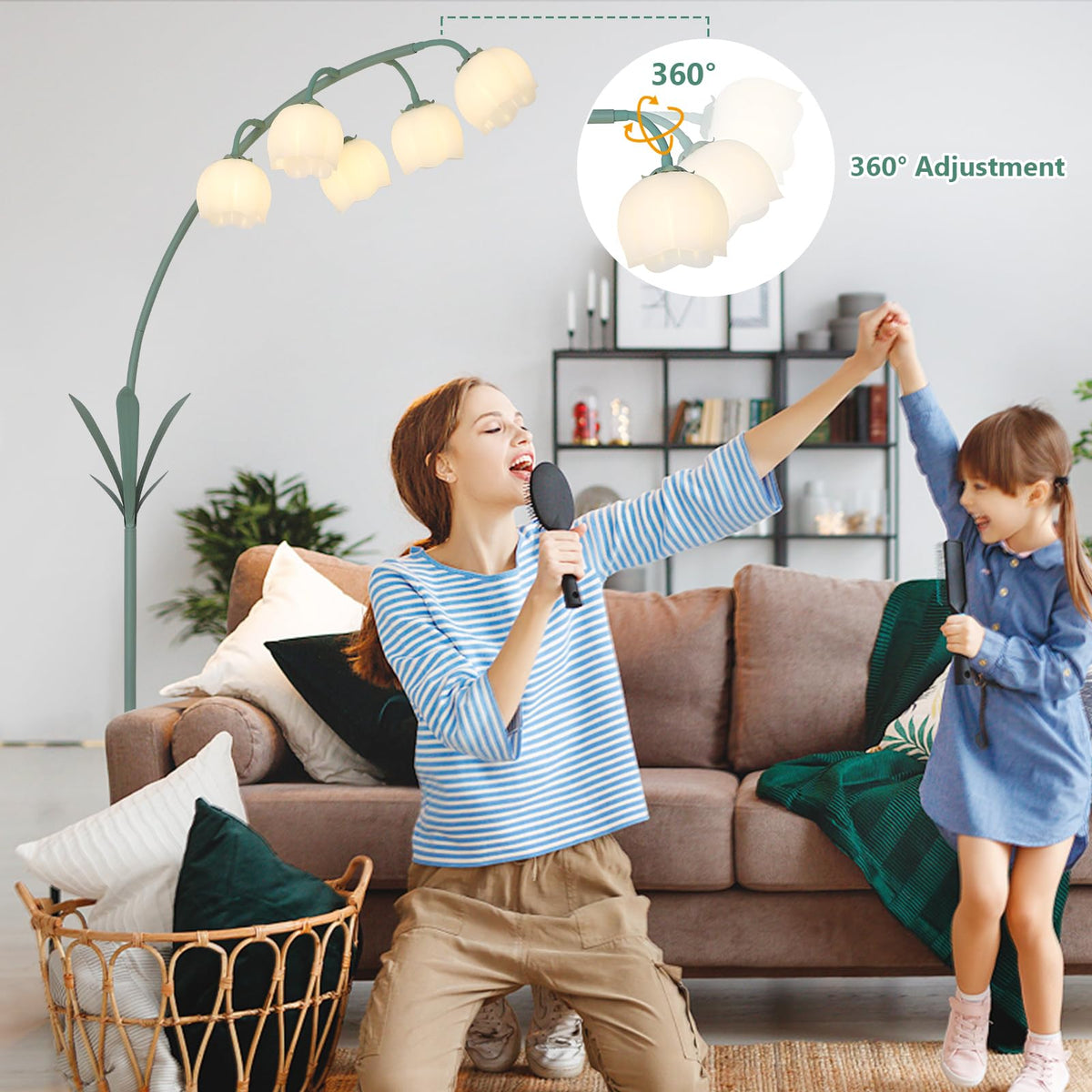 HMVPL 66-inch arc lamp height creates a dramatic focal point.