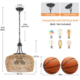 HMVPL dining room chandelier with 18.1 inch diameter for room balance