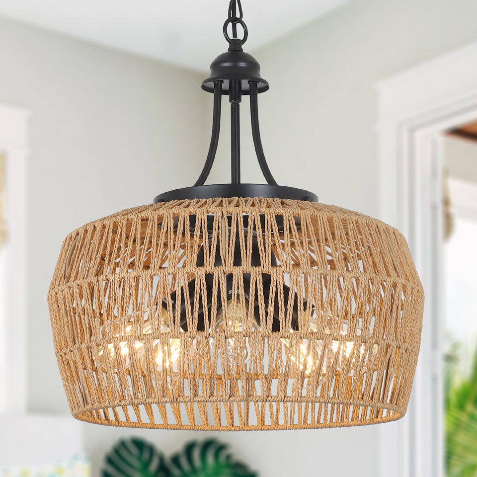 HMVPL large farmhouse chandelier with five light heads for dining spaces