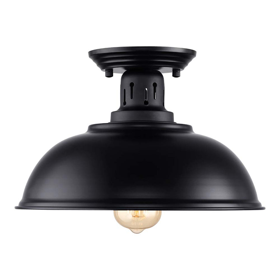 HMVPL semi flush mount in black for porch light creates inviting exterior ambiance.