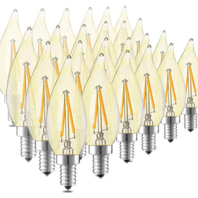 HMYYJT LED candelabra bulbs 25W equivalent in vintage clear glass for chandeliers