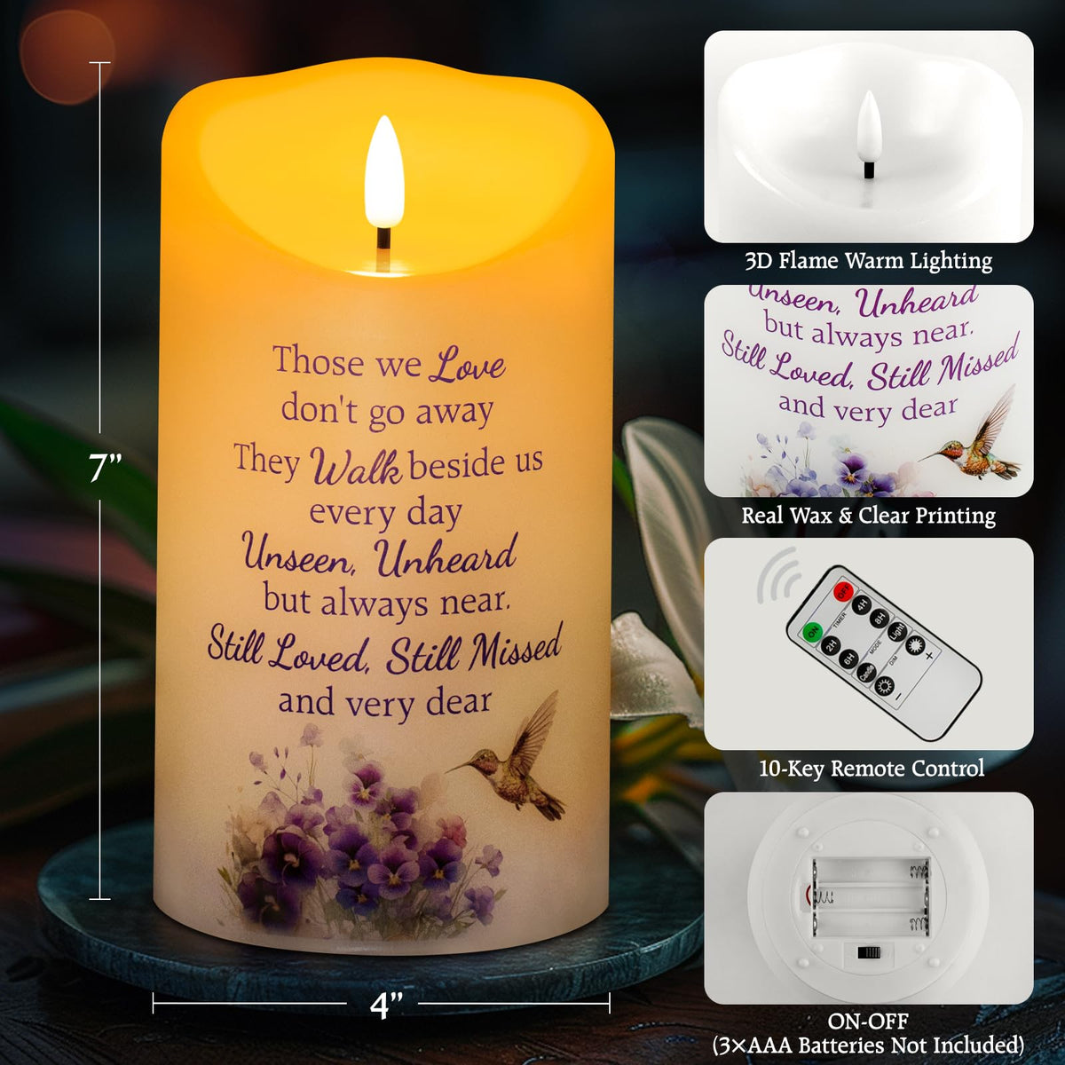 HN HAIINAA remote-control candle shown in use for flexible lighting and timing