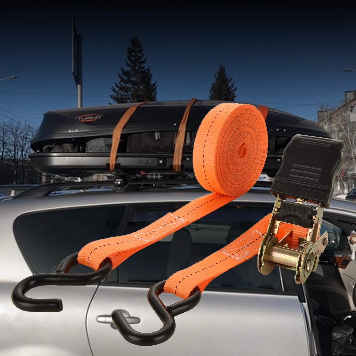 HNBun six-pack ratchet straps ready for storage