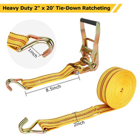 HNBun double J hook cargo tie-down demonstrates robust attachment for trailers and truck beds.
