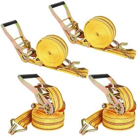 HNBun ratchet tie-down straps with 2-inch webbing; secure 20-foot cargo safely for moving.