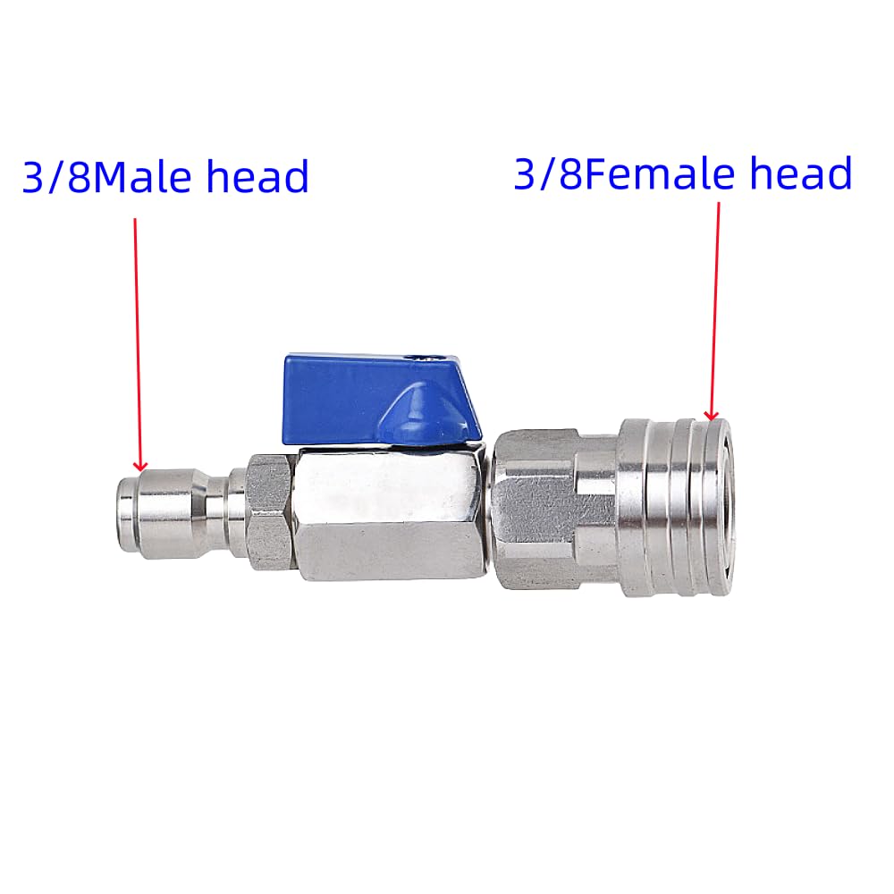 HNOYGNU stainless steel valve assembly connects easily to sprayers and hoses.