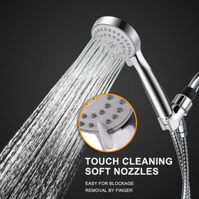 Anti clog nozzle design reduces mineral buildup during use