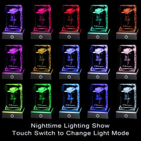 hochance 3D Rose Crystal Nightlight heart-message design, ideal gift for Mother's Day