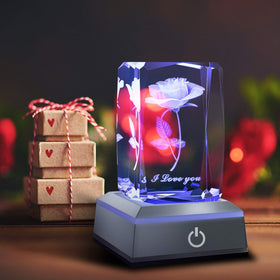 hochance 3D Rose Crystal Nightlight features a touch switch for quick use