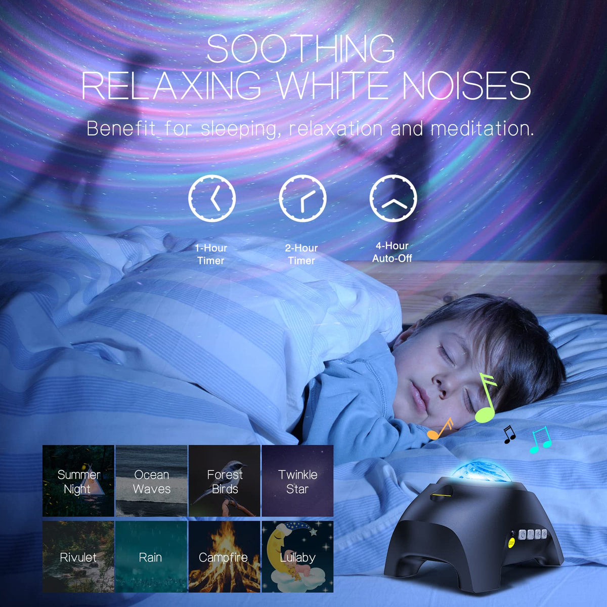HODANS built-in Bluetooth speaker with remote control for music and light sync