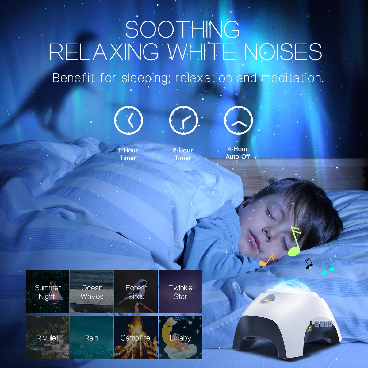 HODANS built-in Bluetooth speaker for music with sky visuals
