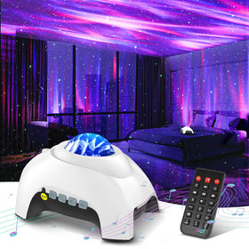HODANS Aurora projector front view showing immersive bedroom sky